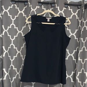 Banana Republic sleeveless black blouse